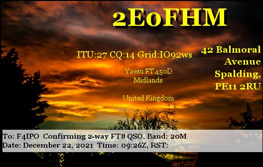 QSL de 2E0FHM