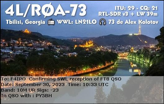 QSL de 4L/R0A/73