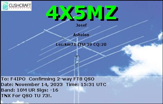 QSL de 4X5MZ