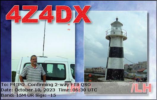 QSL de 4Z4DX