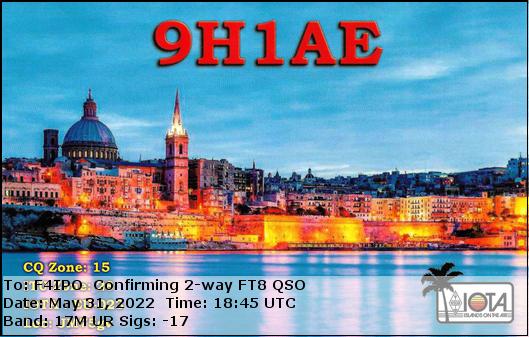 QSL de 9H1AE