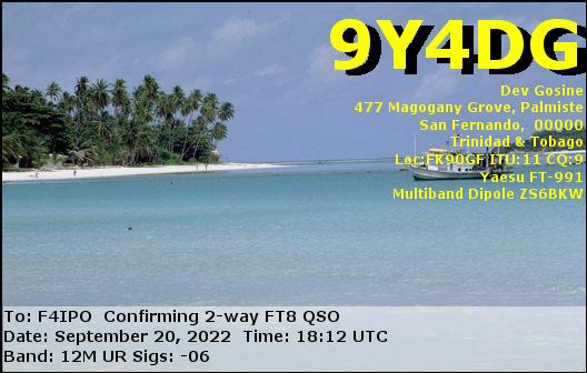 QSL de 9Y4DG