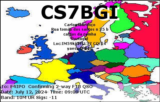 QSL de CS7BGI