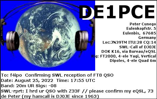 QSL de DE1PCE