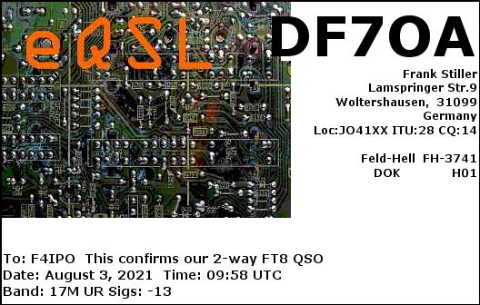 QSL de DF7OA