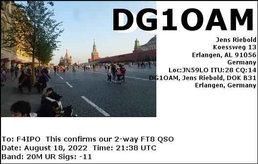 QSL de DG1OAM