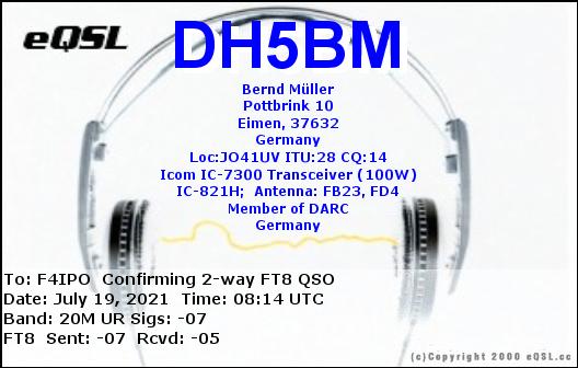 QSL de DH5BM