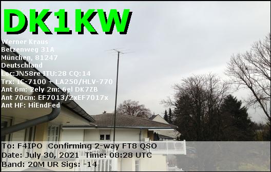 QSL de DK1KW