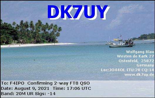 QSL de DK7UY