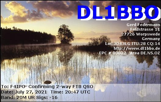 QSL de DL1BBO