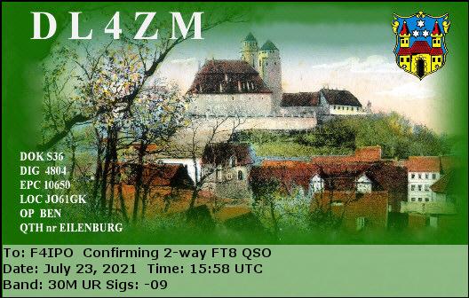 QSL de DL4ZM