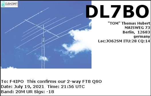 QSL de DL7BO