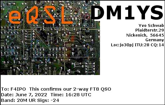 QSL de DM1YS