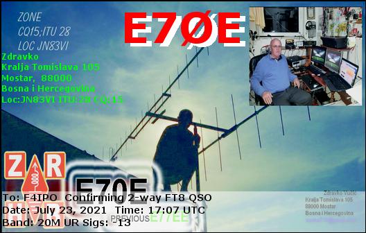 QSL de E70E