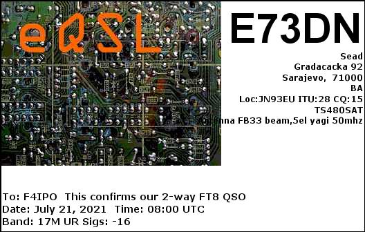 QSL de E73DN