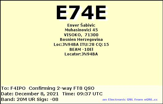 QSL de E74E