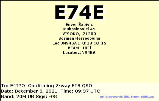 QSL de E74E