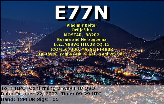 QSL de E77N