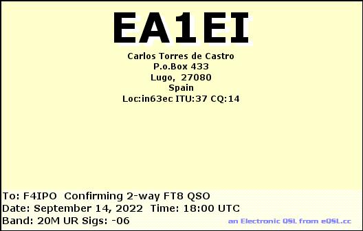 QSL de EA1EI