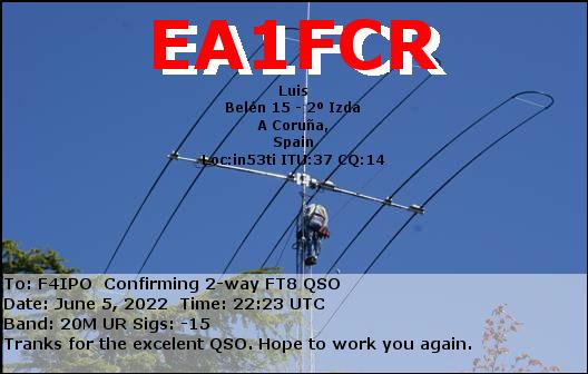 QSL de EA1FCR