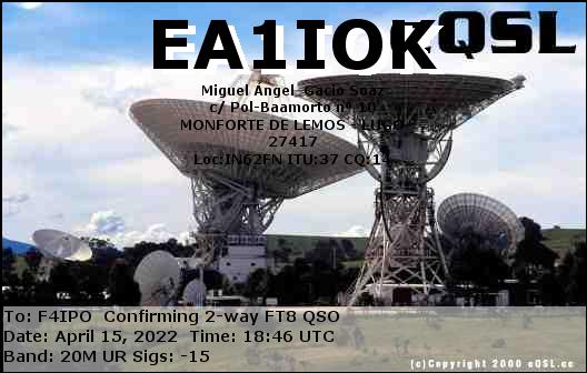 QSL de EA1IOK