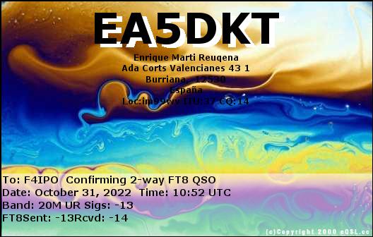 QSL de EA5DKT