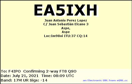 QSL de EA5IXH