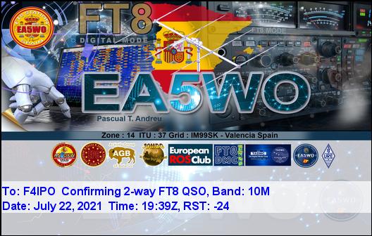 QSL de EA5WO