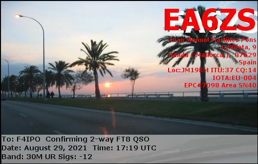 QSL de EA6ZS