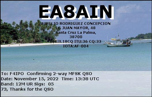 QSL de EA8AIN