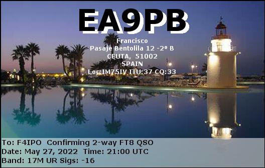 QSL de EA9PB