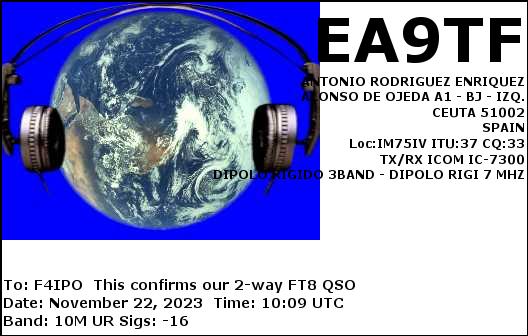 QSL de EA9TF