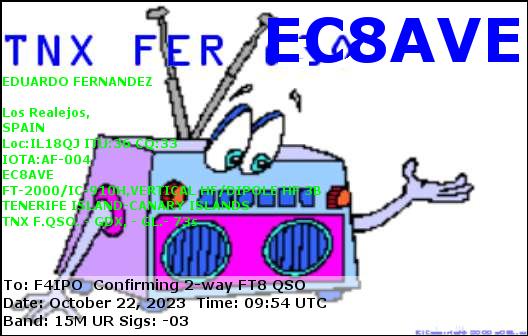 QSL de EC8AVE