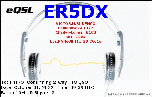 QSL de ER5DX