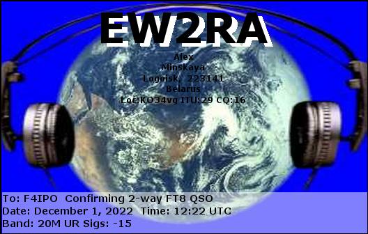 QSL de EW2RA