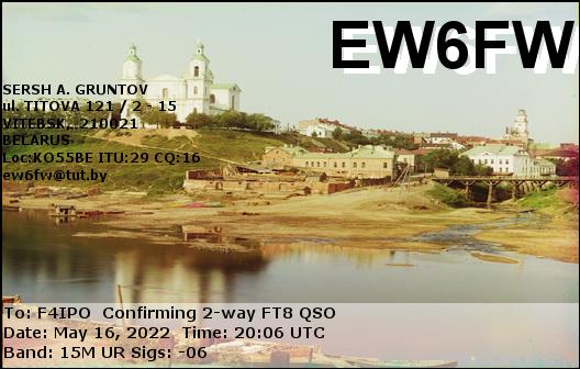 QSL de EW6FW