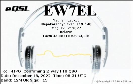 QSL de EW7EL
