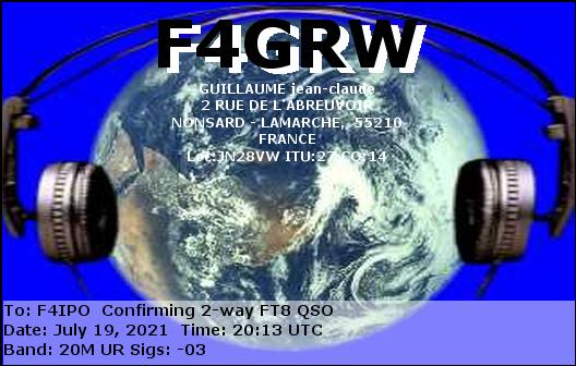 QSL de F4GRW