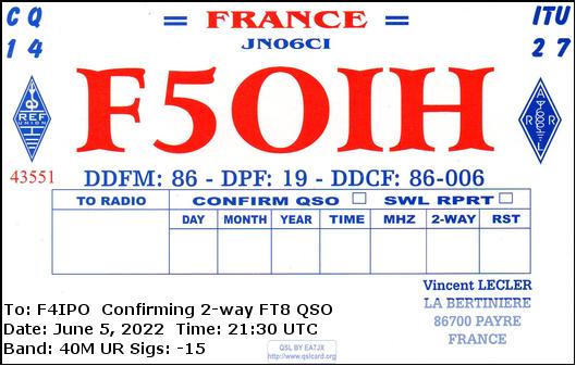 QSL de F5OIH