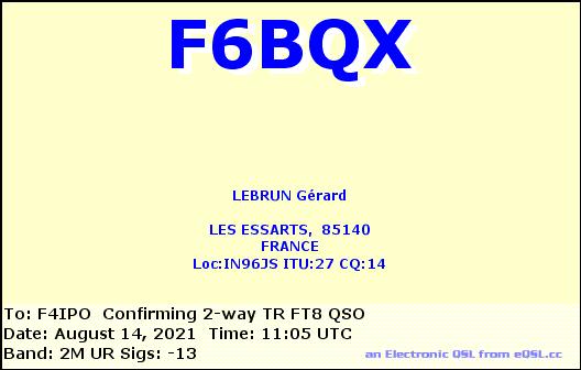 QSL de F6BQX