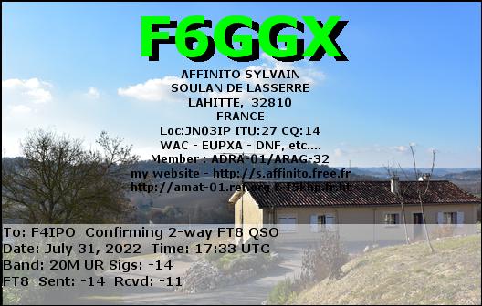 QSL de F6GGX