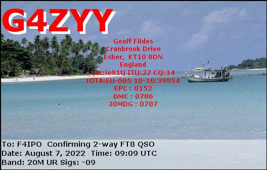 QSL de G4ZYY