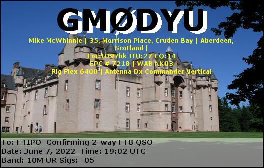 QSL de GM0DYU