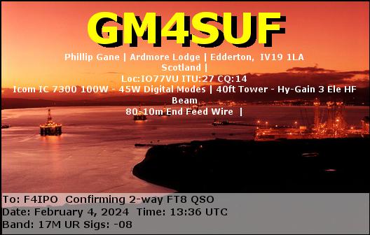 QSL de GM4SUF