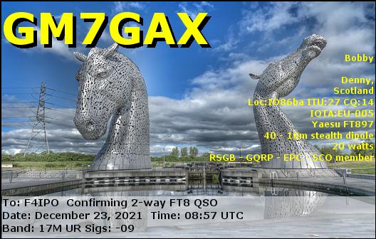 QSL de GM7GAX