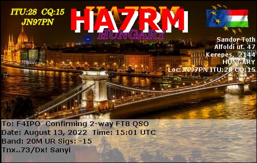 QSL de HA7RM