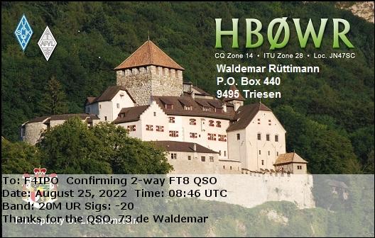 QSL de HB0WR