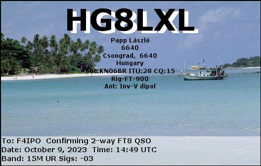 QSL de HG8LXL