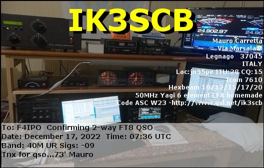 QSL de IK3SCB