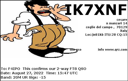 QSL de IK7XNF